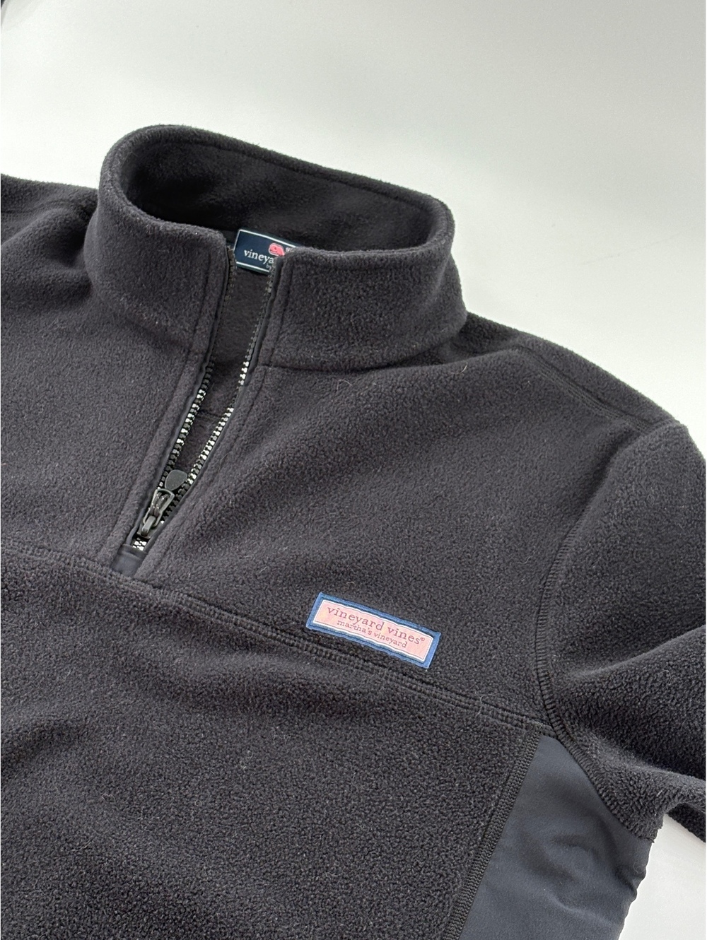 Vineyard Vines Fleece Quarter Zip Pullover Men M Black Whale